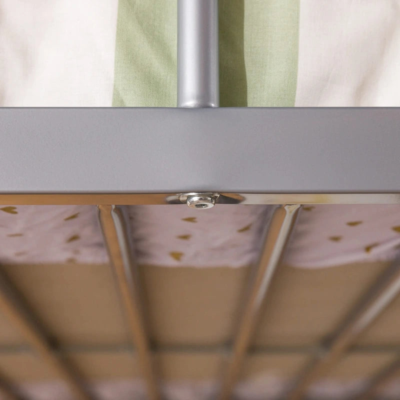 Twin Metal Loft Bed with Desk - Silver