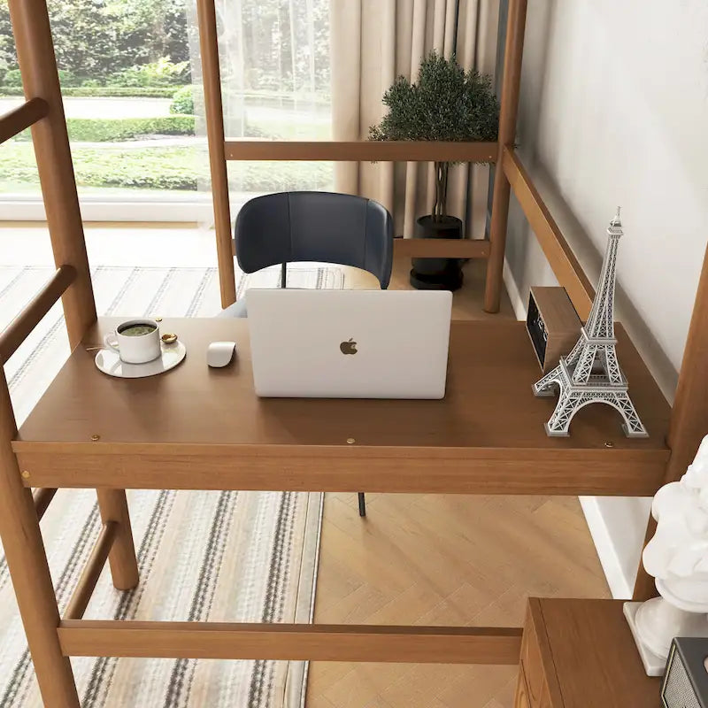 Twin Size Loft Bed with Desk