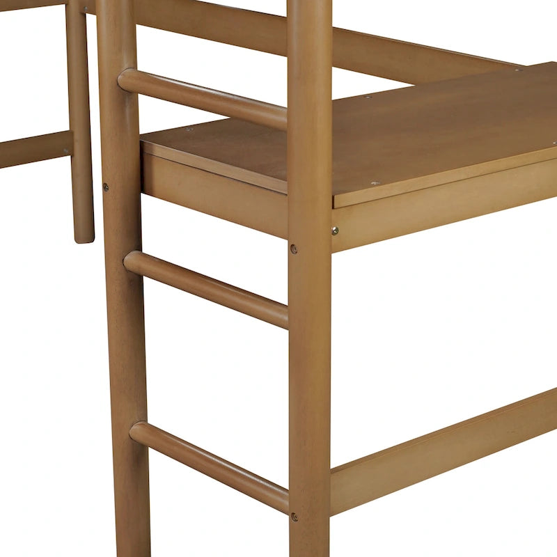 Twin Size Loft Bed with Desk