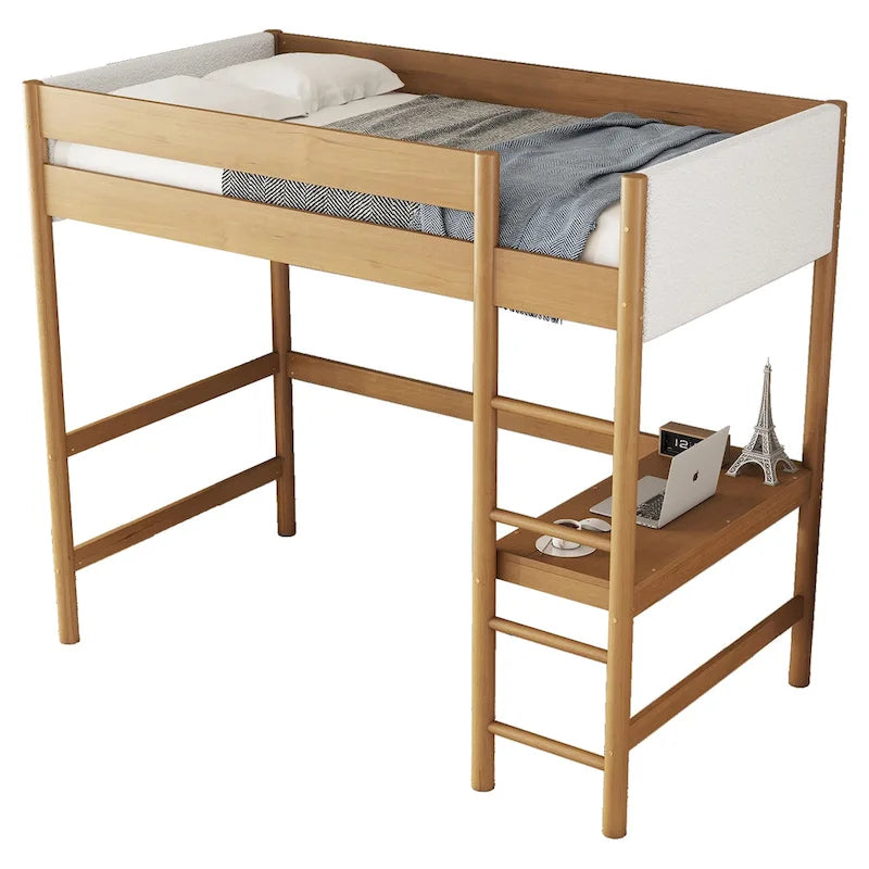 Twin Size Loft Bed with Desk