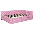 Full XL Size Upholstered Tufted Button Platform Bed