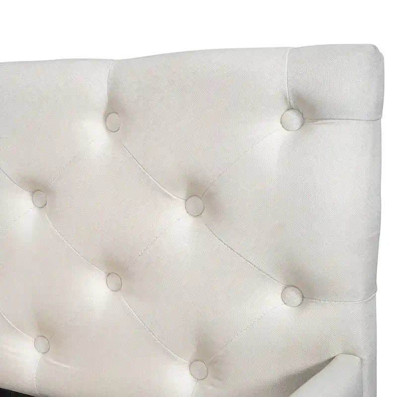Full XL Size Upholstered Tufted Button Platform Bed