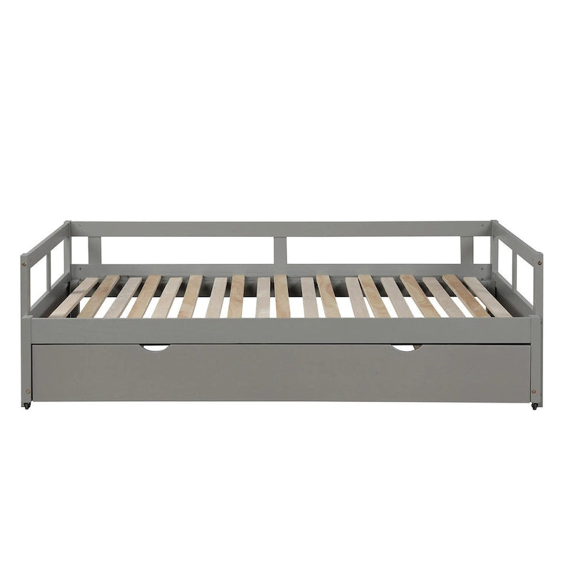 Grey Twin Pine Daybed with Trundle