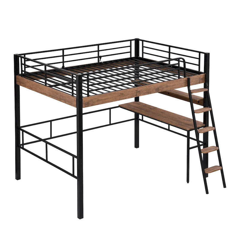 Full Metal Loft Bed with Desk