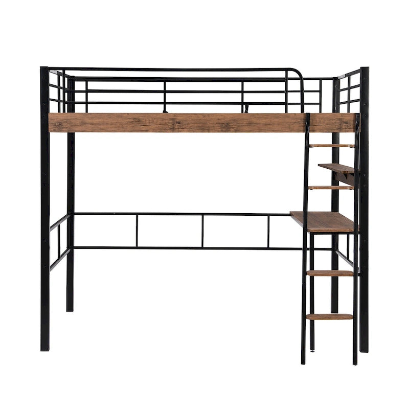 Full Metal Loft Bed with Desk
