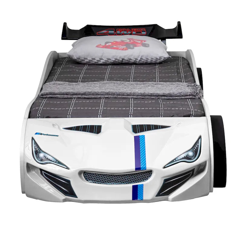 Lit double moderne en forme de voiture de course avec lit gigogne