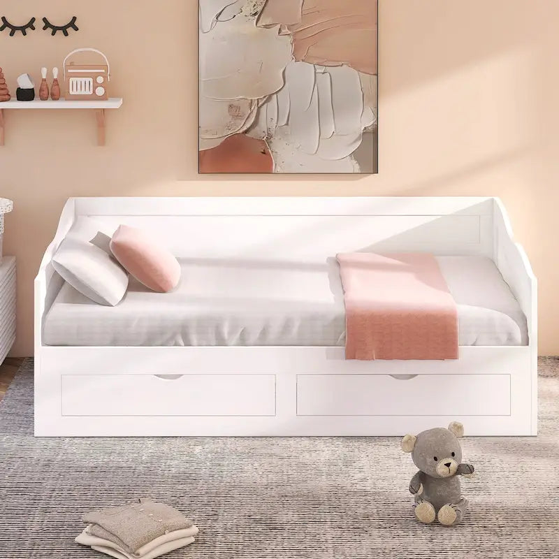 Daybed with Trundle Bed and Storage Drawers