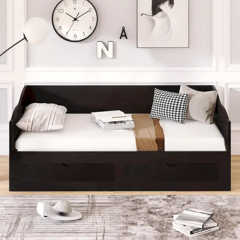 Daybed with Trundle Bed and Storage Drawers