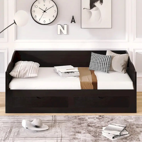 Daybed with Trundle Bed and Storage Drawers