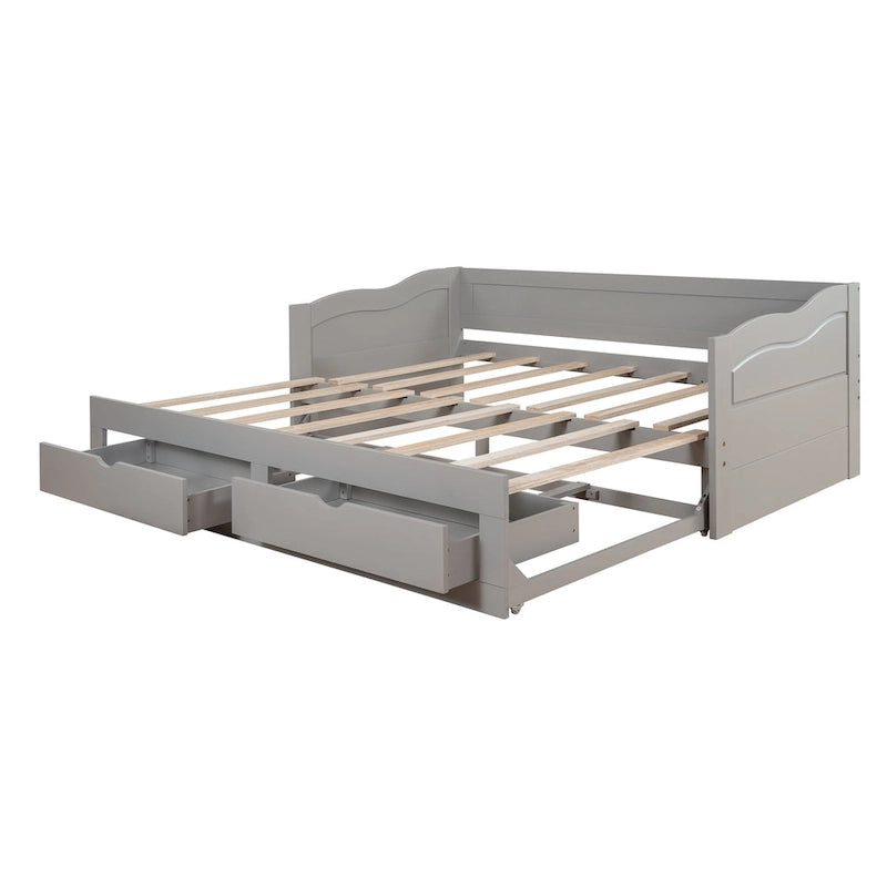 Daybed with Trundle Bed and Storage Drawers
