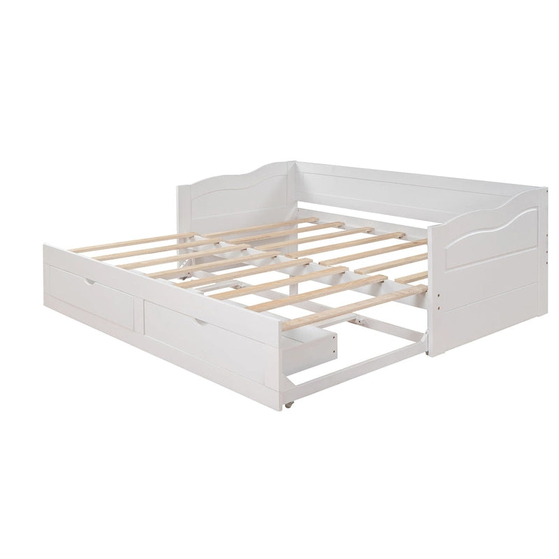Daybed with Trundle Bed and Storage Drawers