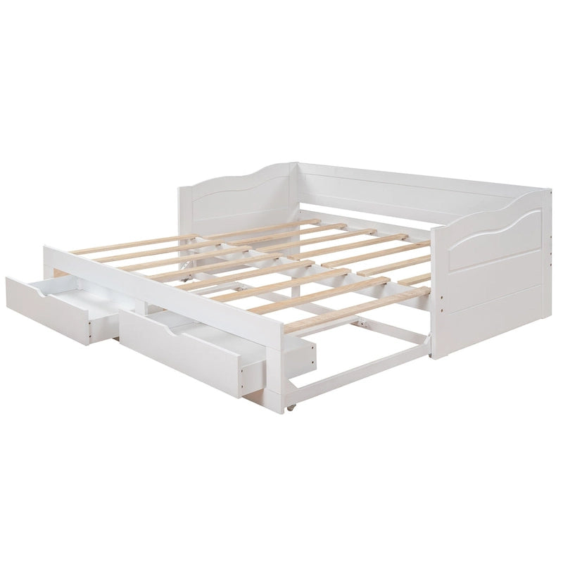 Daybed with Trundle Bed and Storage Drawers
