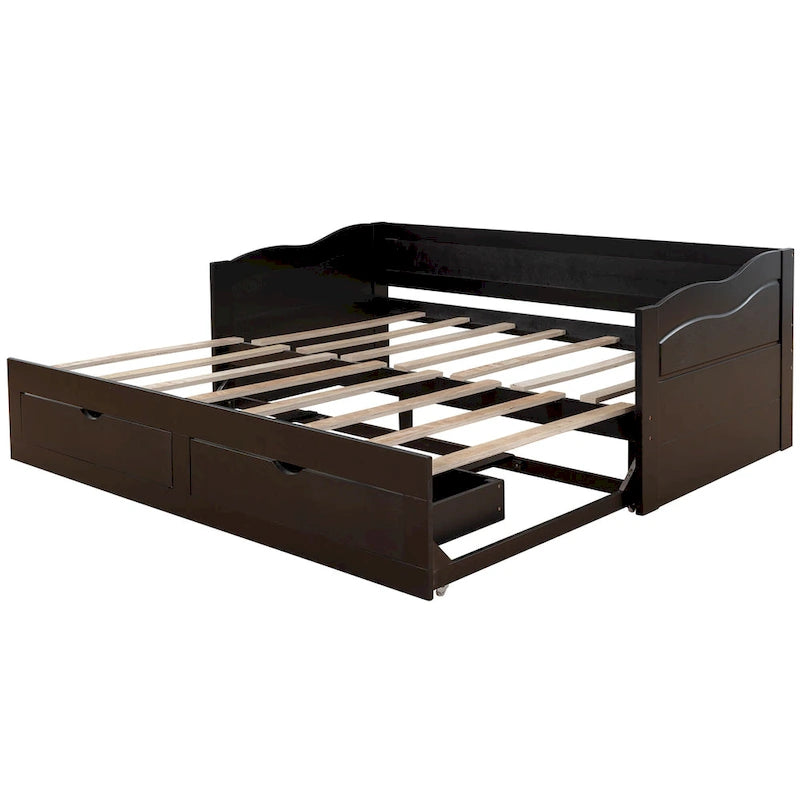 Daybed with Trundle Bed and Storage Drawers