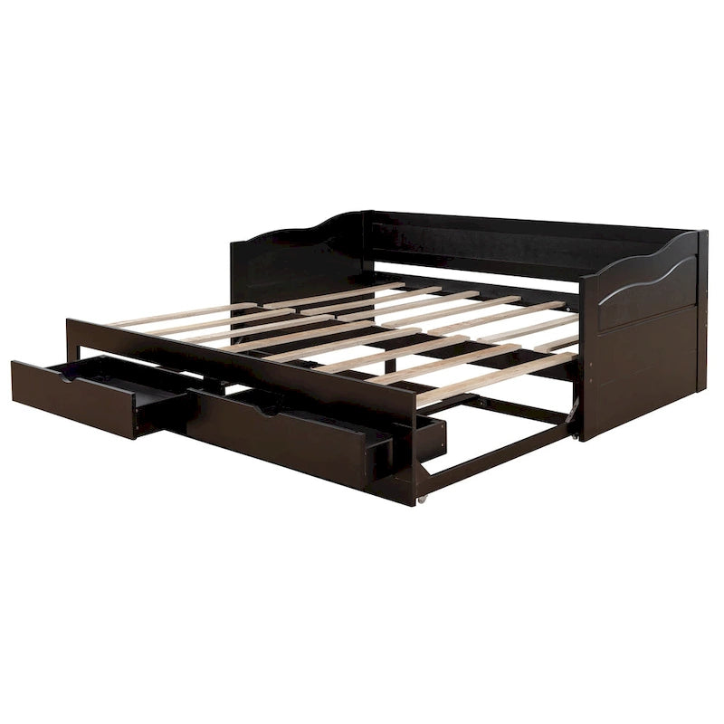 Daybed with Trundle Bed and Storage Drawers