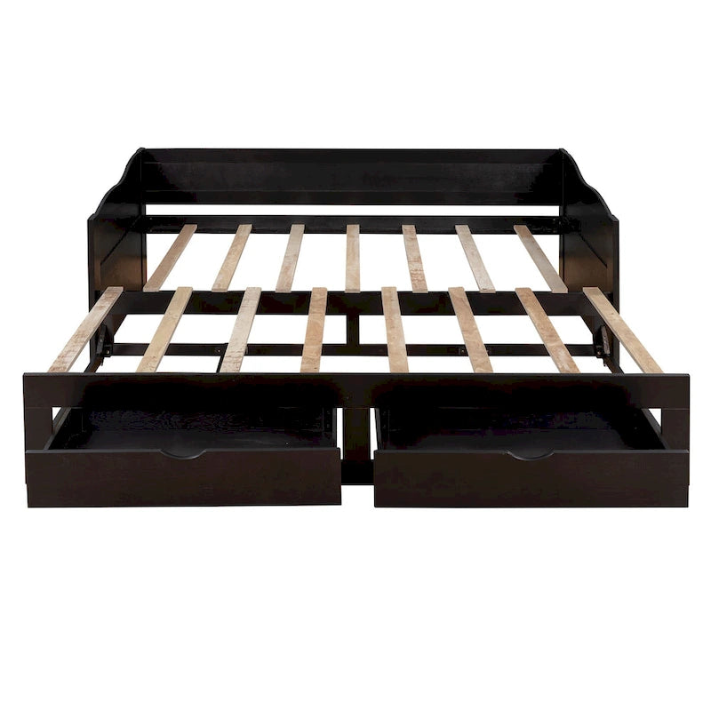 Daybed with Trundle Bed and Storage Drawers