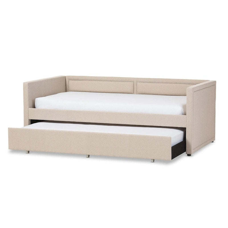 Contemporary Fabric Daybed with Trundle