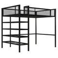 Metal Twin Storage Loft Bed with Bookcase