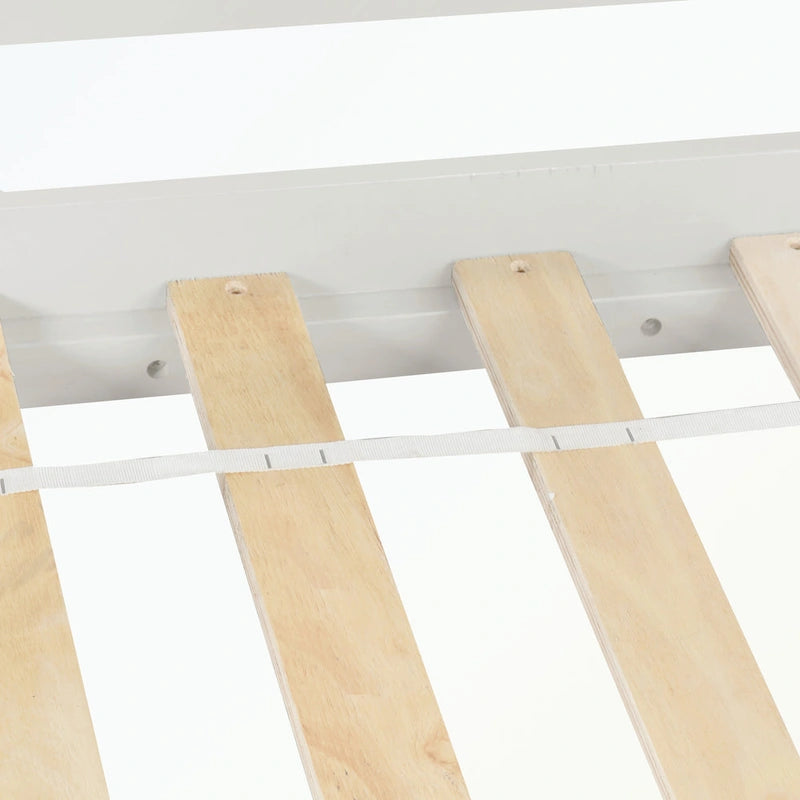 Full Size Loft Bed with Shelves and Desk