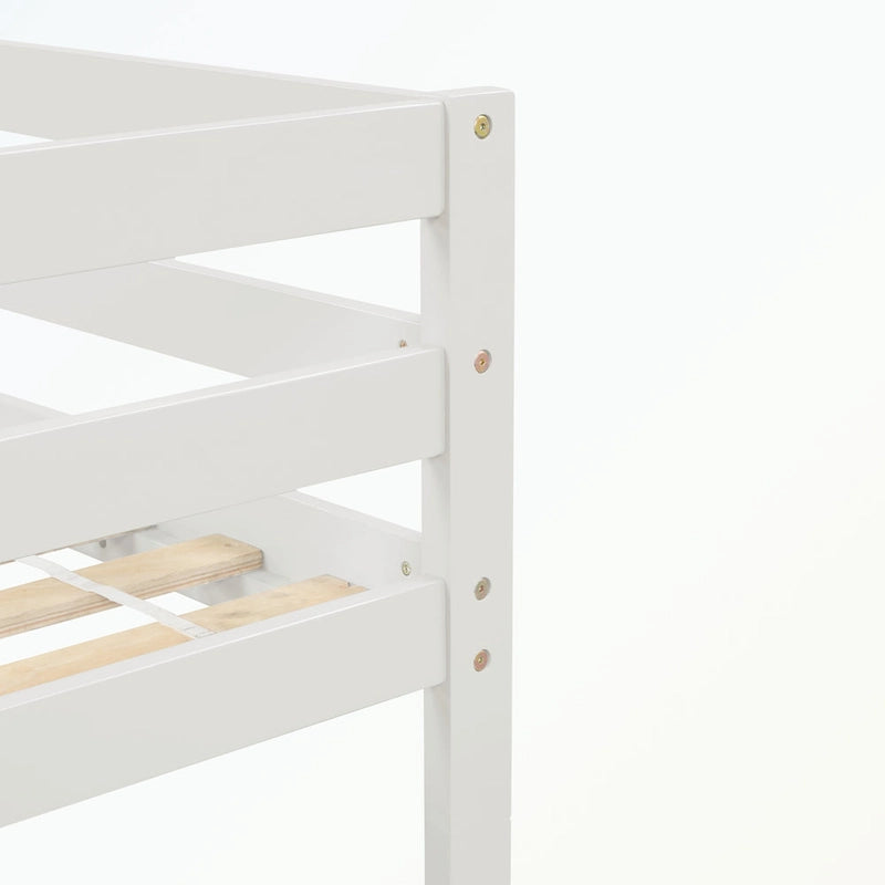 Full Size Loft Bed with Shelves and Desk