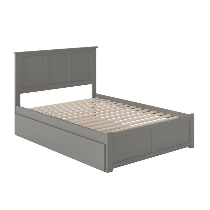 Full Size Platform Bed with Footboard & Full Trundle
