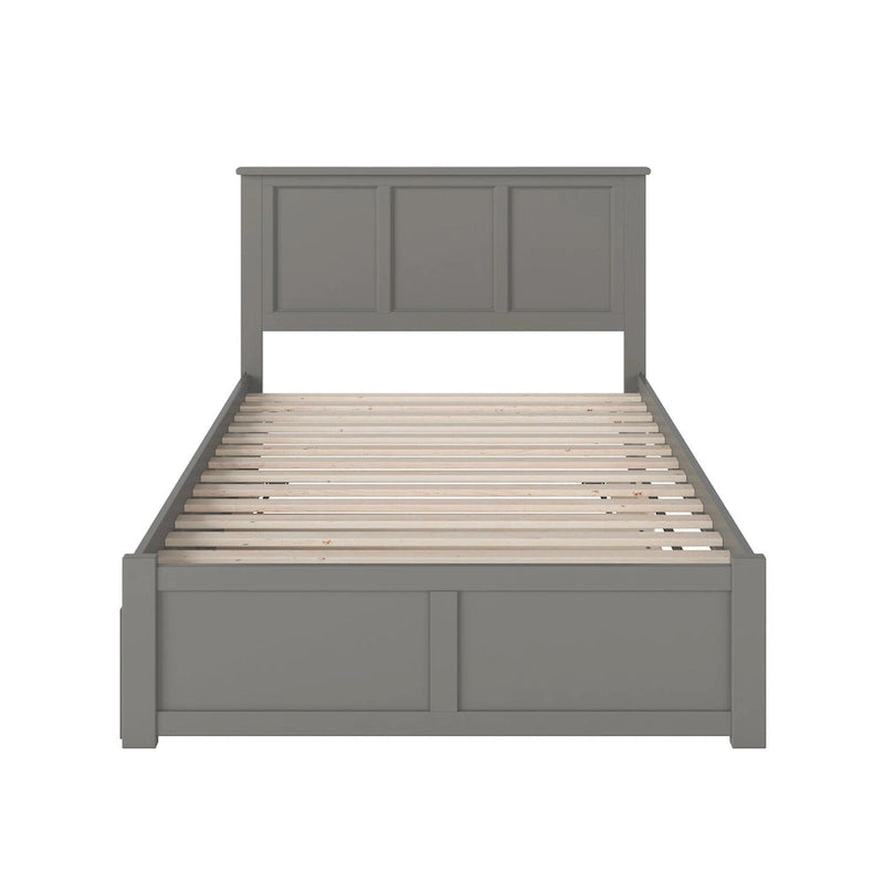 Full Size Platform Bed with Footboard & Full Trundle