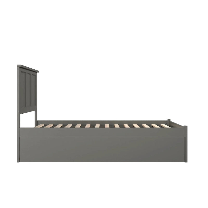 Full Size Platform Bed with Footboard & Full Trundle