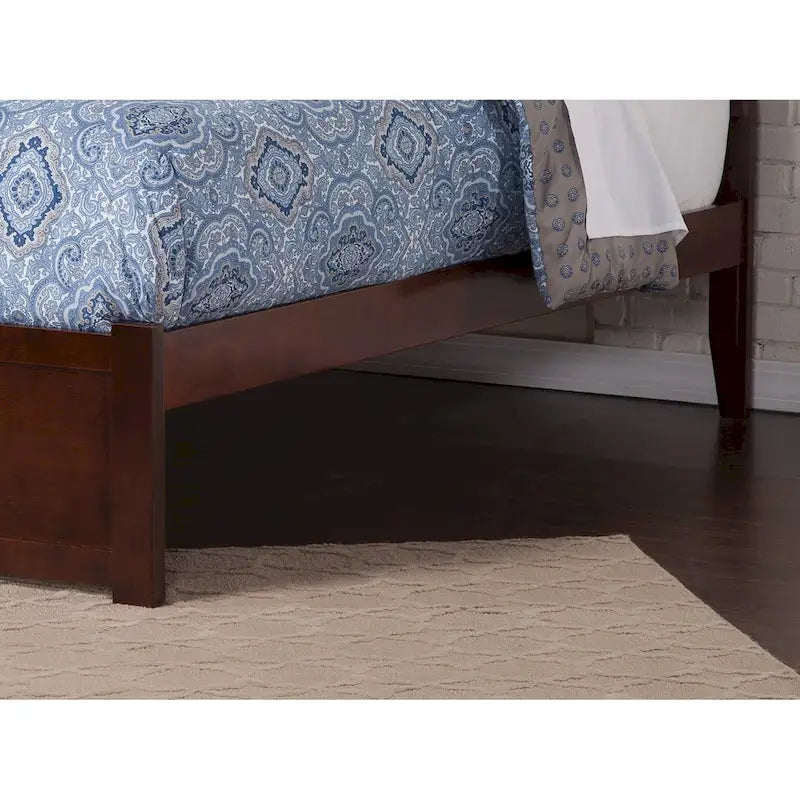 Full Size Platform Bed with Footboard & Full Trundle