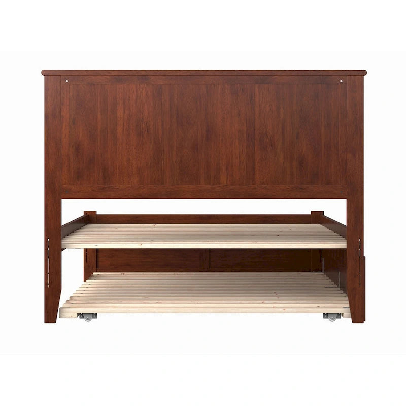 Full Size Platform Bed with Footboard & Full Trundle