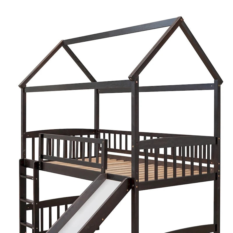 Twin House Bed Loft Bed with Slide