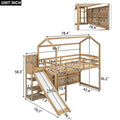 Twin Size Wood House Loft bed