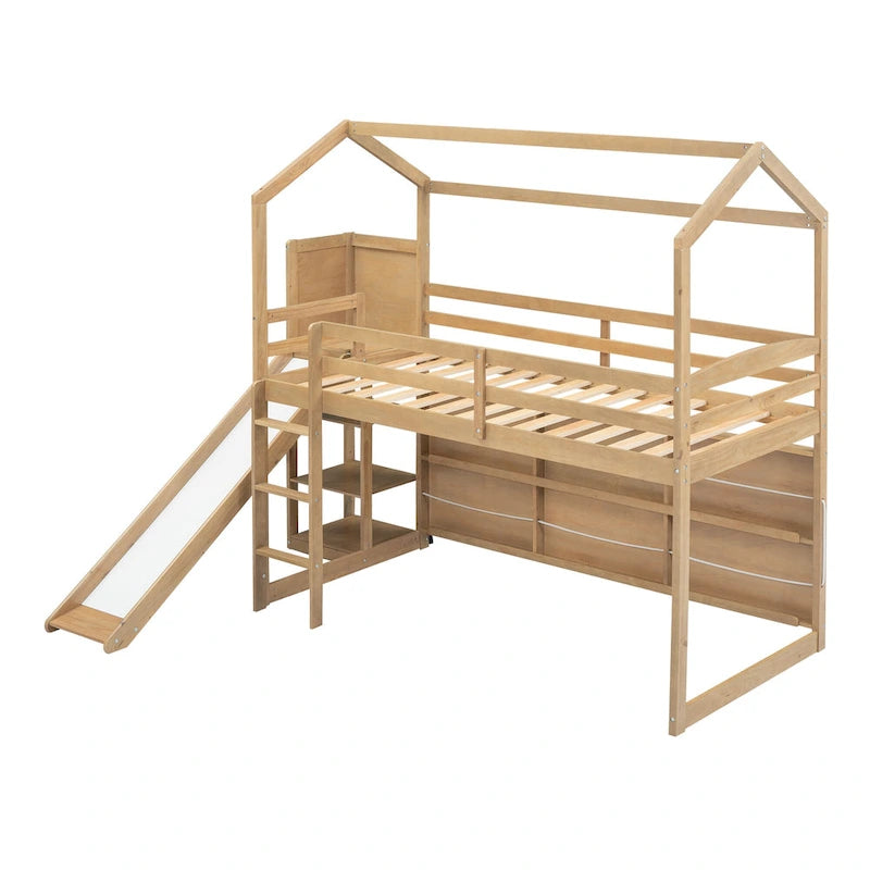 Twin Size Wood House Loft bed