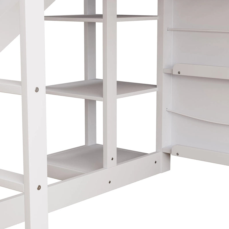Twin Size Wood House Loft bed