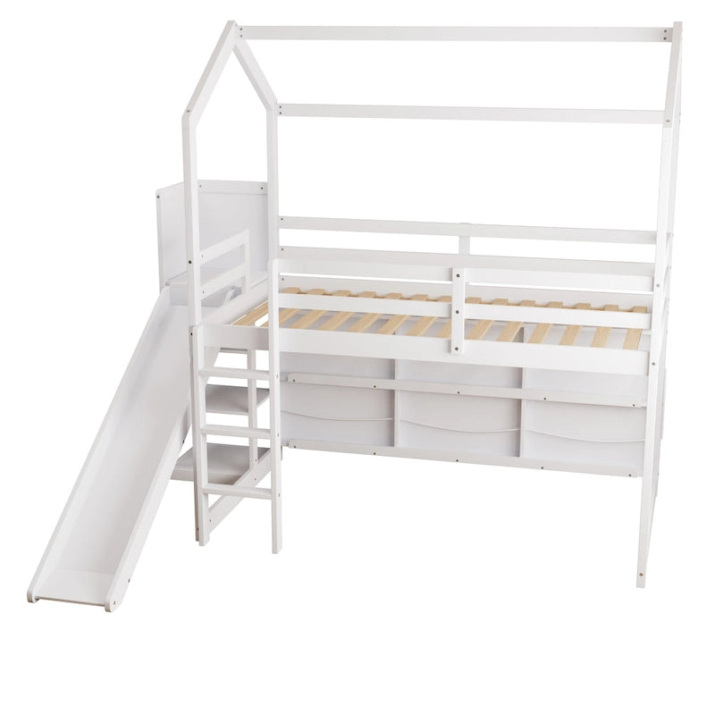 Twin Size Wood House Loft bed