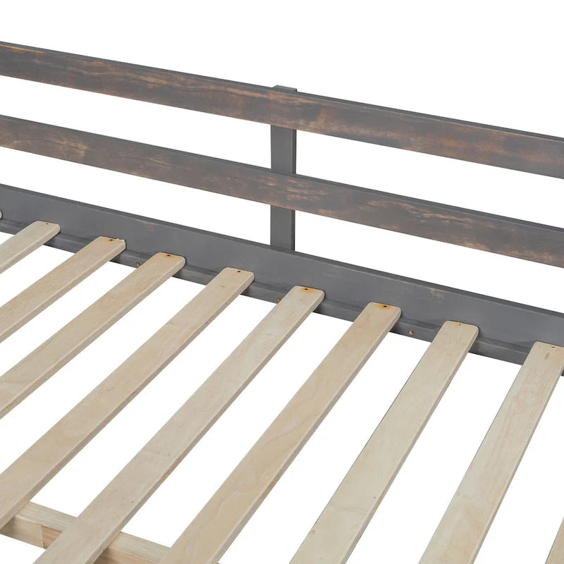 Full Size Loft Bed with U-shaped Desk